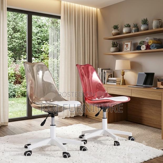 Dining Chairs; Clear Swivel Task Minimalist Dining Chair - thumbnail 5