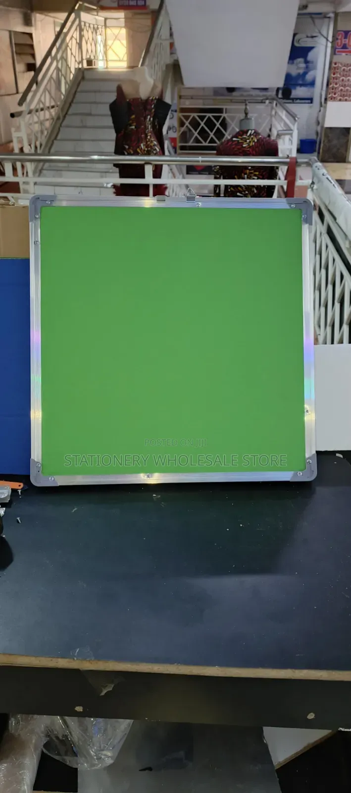 Double Sided Pin/Notice Board 50cm X 50cm Blue/Green