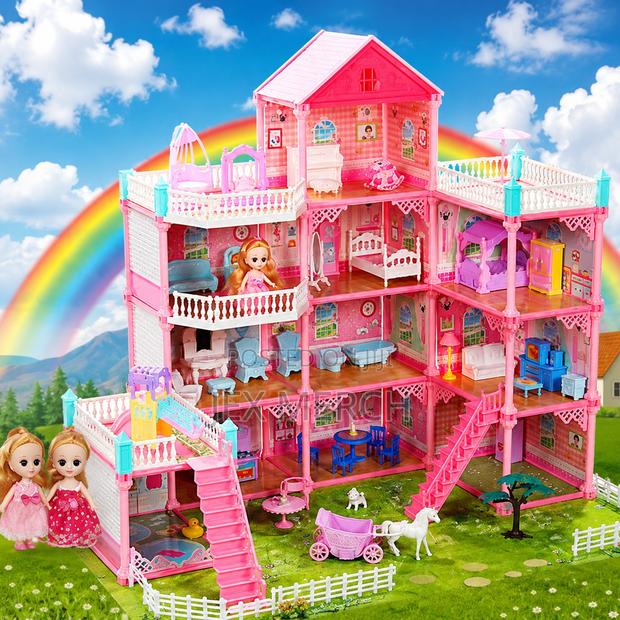 Barbie Dreamhouse Style Doll Mansion Girls Toy Dollhouse Playset