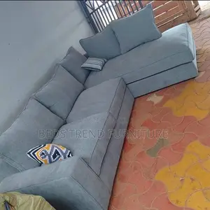6-Seater Grey L Seat Sofa