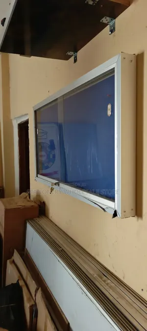 Glass Sliding Lockable Notice/Pin Board