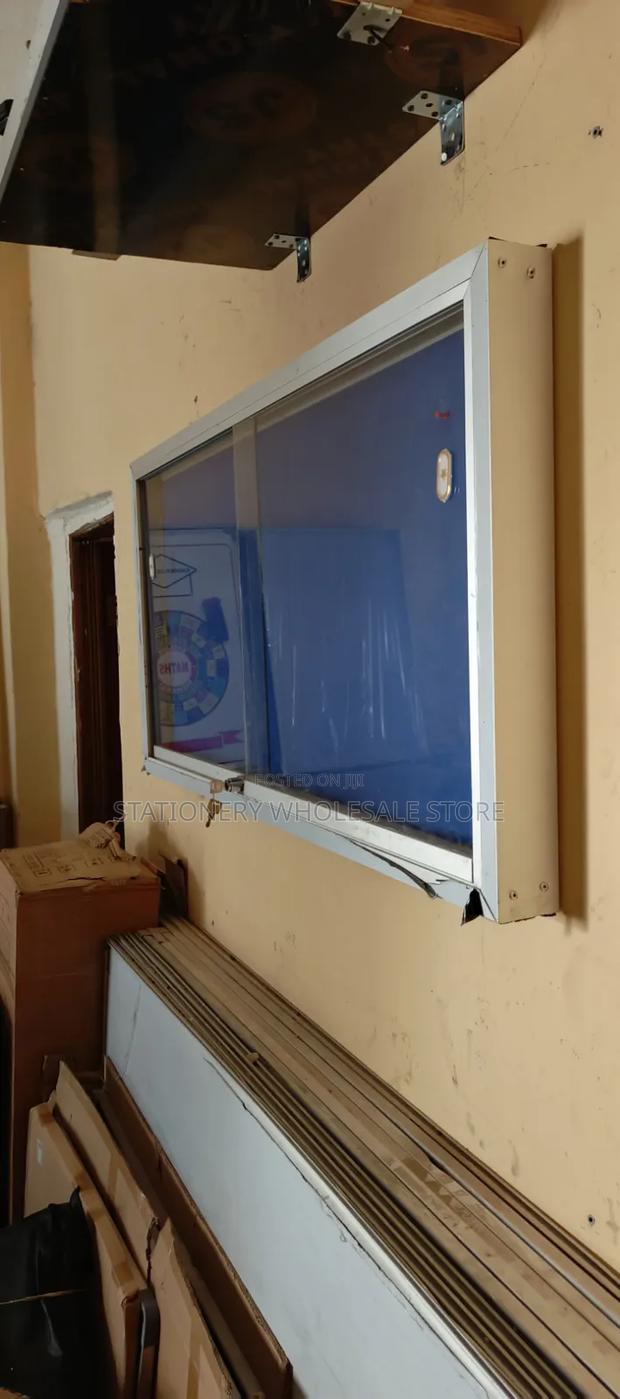 Glass Sliding Lockable Notice/Pin Board - thumbnail 4