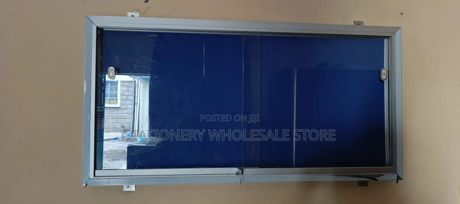 Glass Sliding Lockable Notice/Pin Board