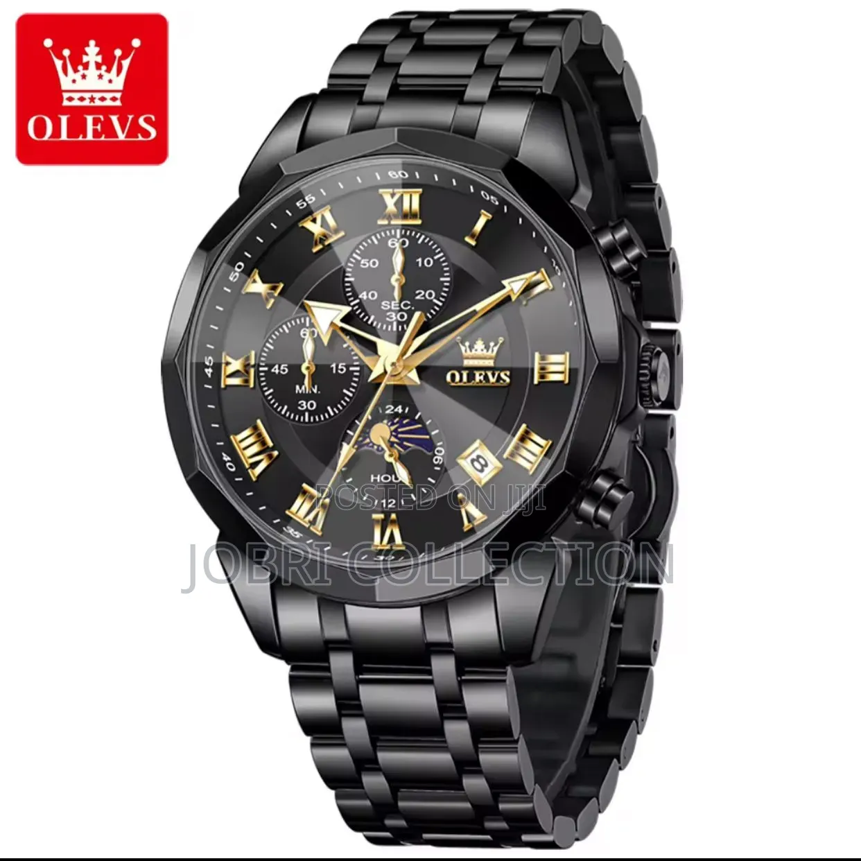 Black Olevs Chronograph Gents Watch