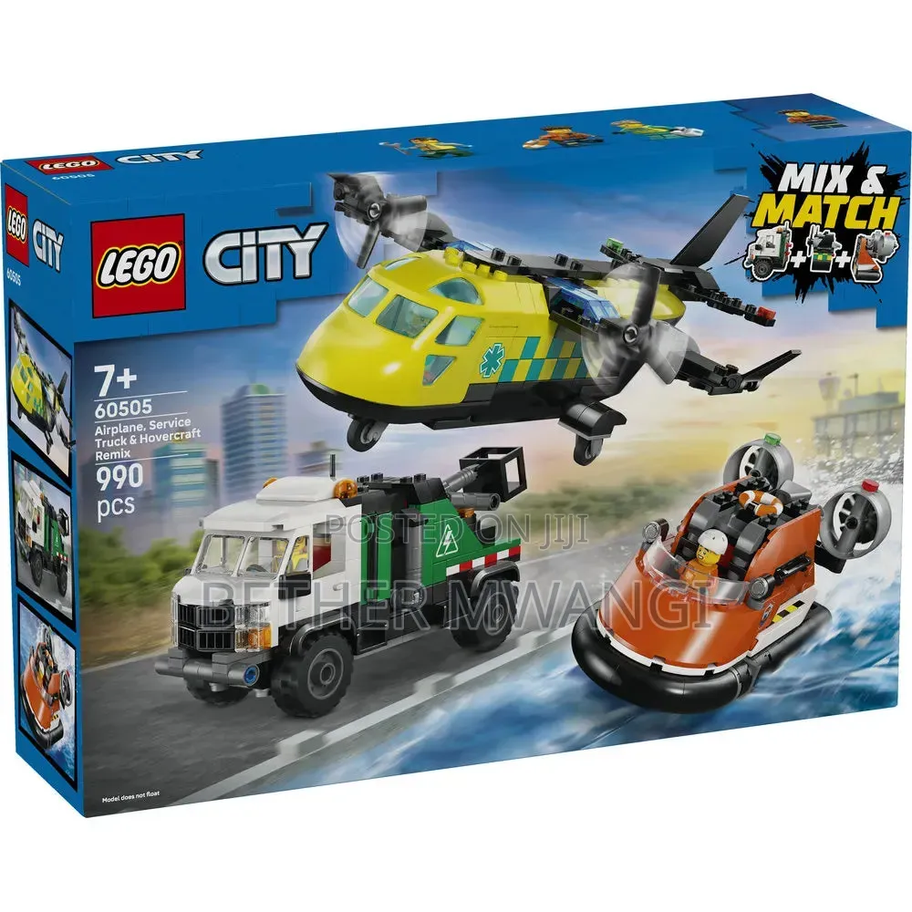 Lego City Airplane, Service Truck Hovercraft Remix