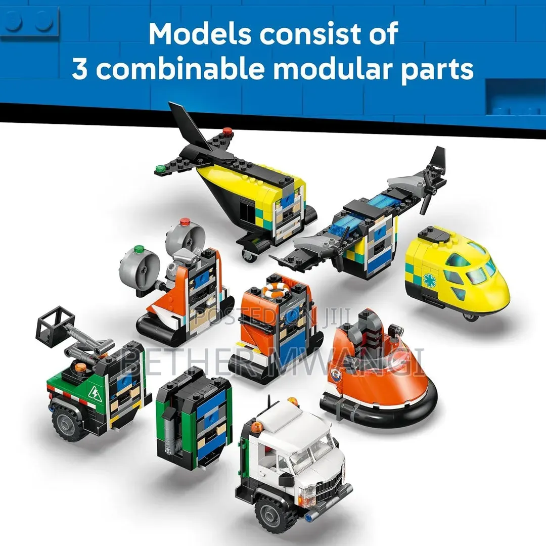 Lego City Airplane, Service Truck Hovercraft Remix