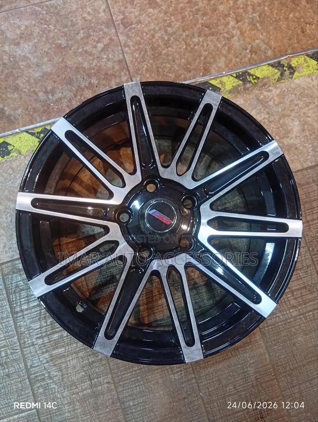 15-Inch 5-Hole Gloss Black Machined Multi-Spoke Alloy Wheel Rim
