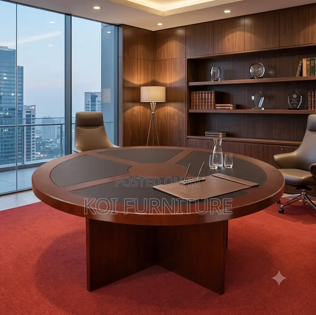 Office Table; Round 1.2 Meters Executive Mahogany Boardroom Table