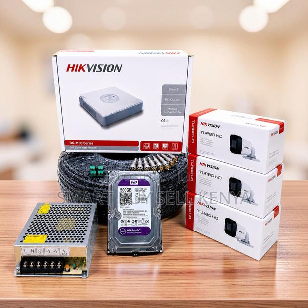 Enhanced Quality 3 Hikvision 1080p Hd CCTV Cameras Complete System Kit