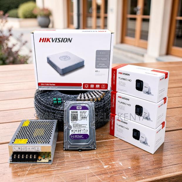 Flexible Mounting 3 Hikvision 1080p CCTV Cameras Complete System Kit - main view