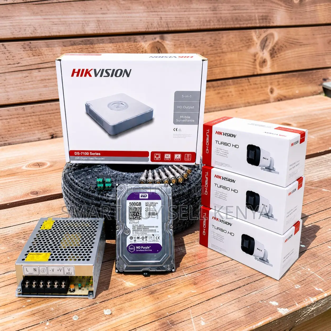 Convenient Operation 3 Hikvision 1080p Hd CTV Cameras Full System Kit