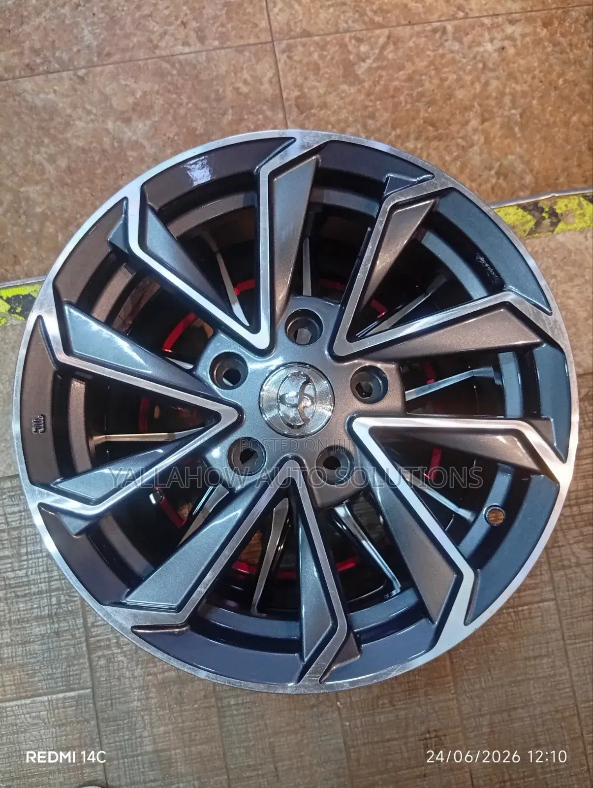 15-Inch 5-Hole Toyota Style Gunmetal Machined Alloy Wheel Rim