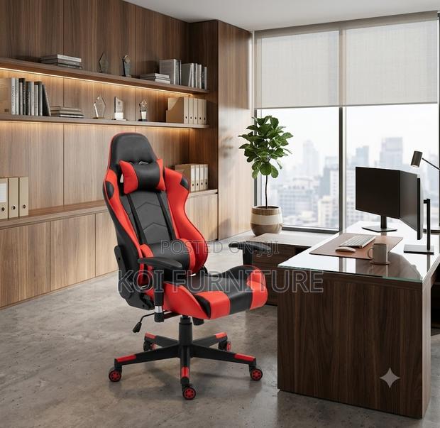 Office Chairs; Adjustable Fabric-Leather Gaming Chair - thumbnail 3