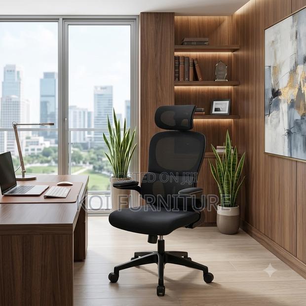 Office Chairs; Orthopedic Mesh Office Chairs With Adjustable Armrest - thumbnail 4