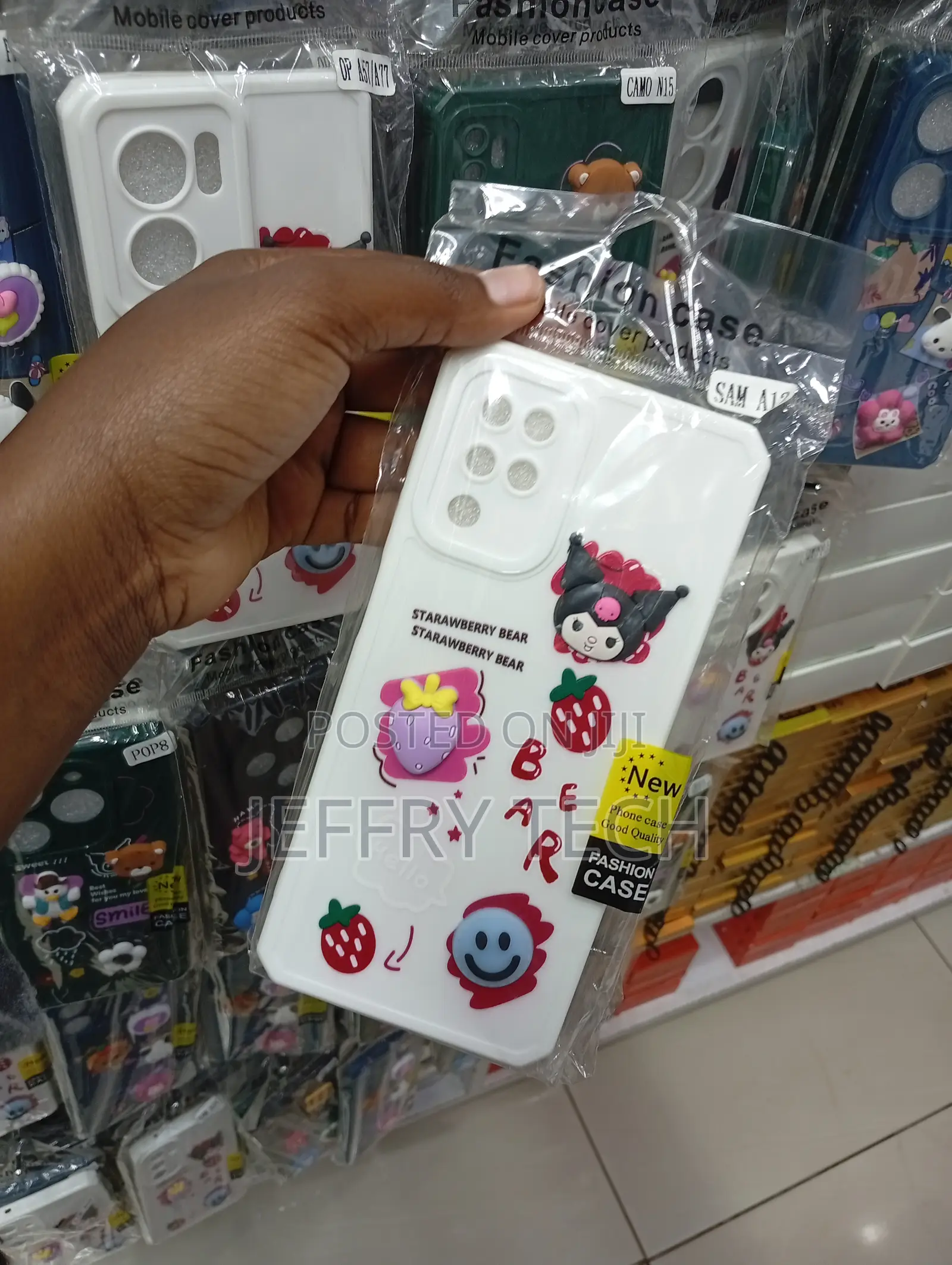 Samsung Galaxy A12 White Finish With 3d Sanrio "Kuromi" Cover