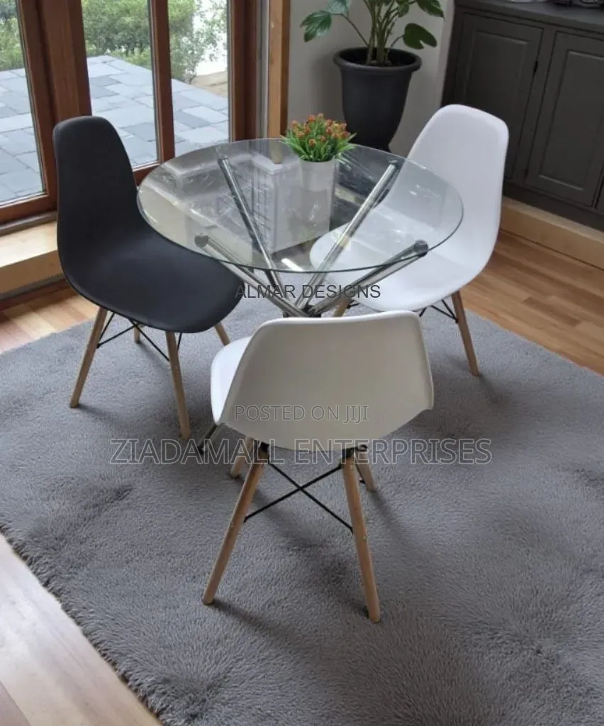 Dinning Table,Space-Saving 3-Person Glass Dining Table