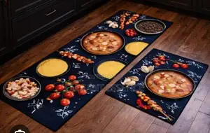 Colorful Antislip 2 in 1 Kitchen Mats With a Heavy Grip