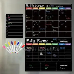 Magnetic Acrylic Monthly Weekly Planner Set Dry Erase,Color Markers