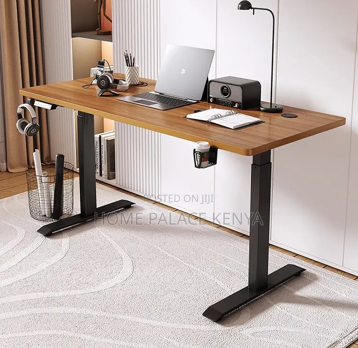 Study Table: Motorized Table With Headphones and Cupholder