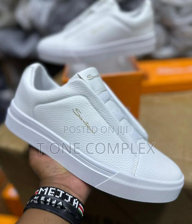 Original Raveiow White Laceless Mens Leather Sneakers - thumbnail 2