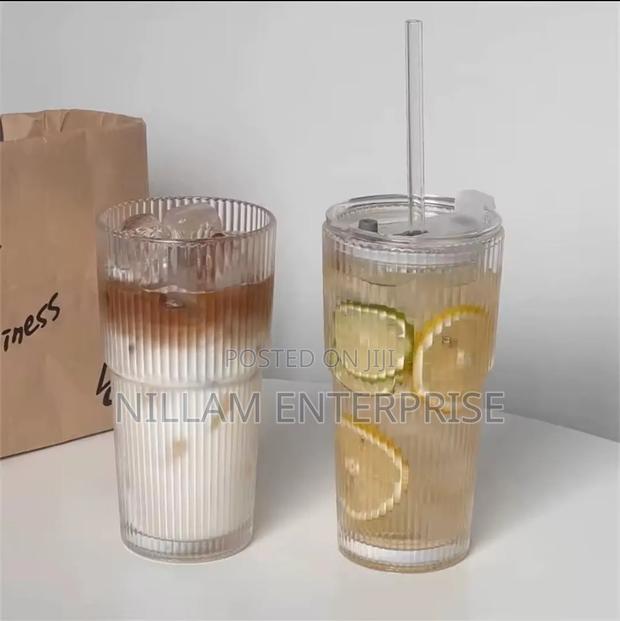 Heavy Borosilicate Tumbler With Straw. 600ml - thumbnail 3