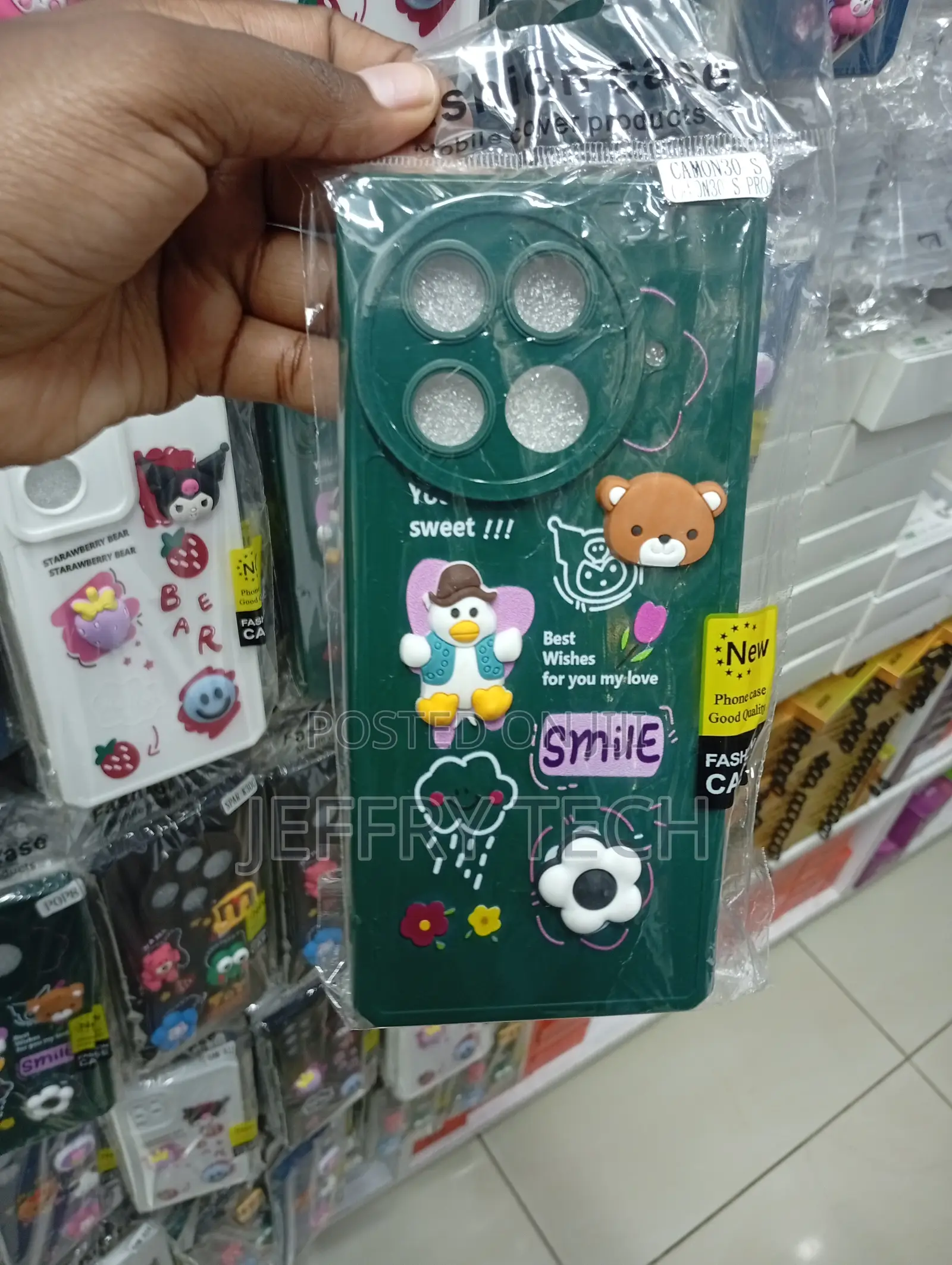 Tecno Camon 30s Dark Green Large Circular Camera Cutout Case