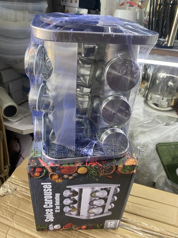 12pcs Glass Rotating Spice Rack - thumbnail 4