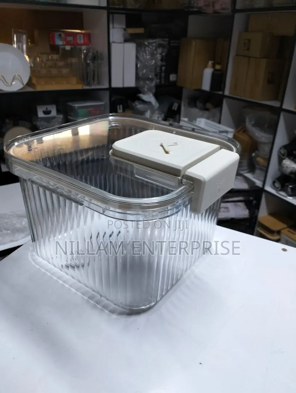 Acrylic Rice Bucket, Big Size Cereal Container