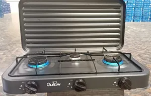 Olelon 3 Burner Gas Stove Cooker With Cover Lid
