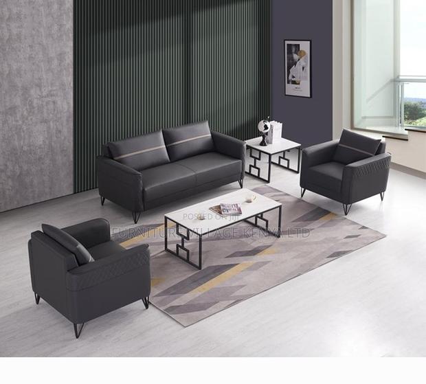 5-Seater Executive Leather Fabric Sofa - thumbnail 2