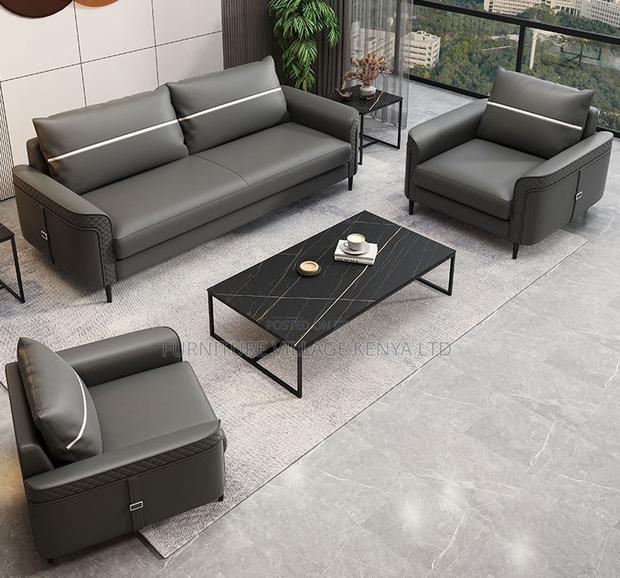 5-Seater Executive Leather Fabric Sofa - thumbnail 7