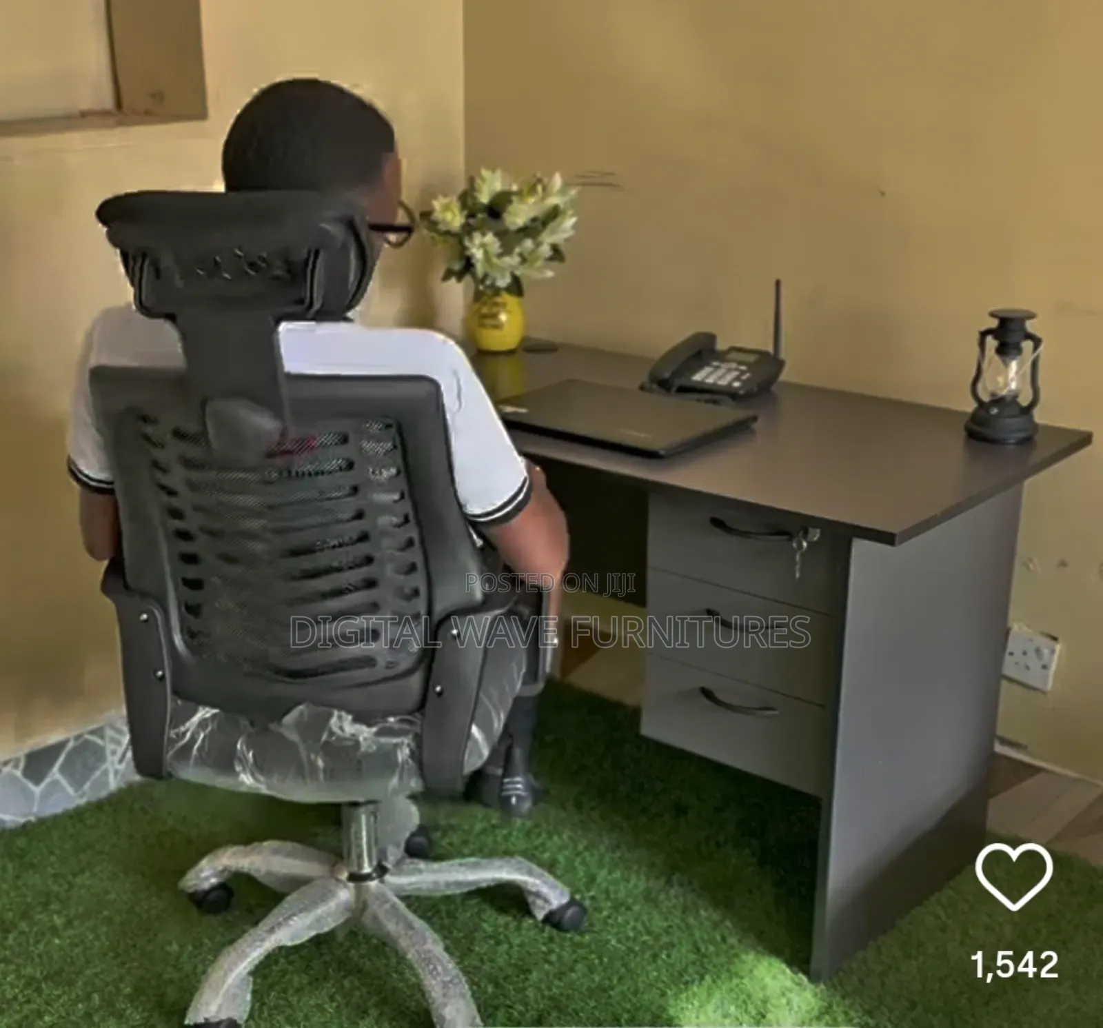 1.2 M Office Table With Headrest Chair