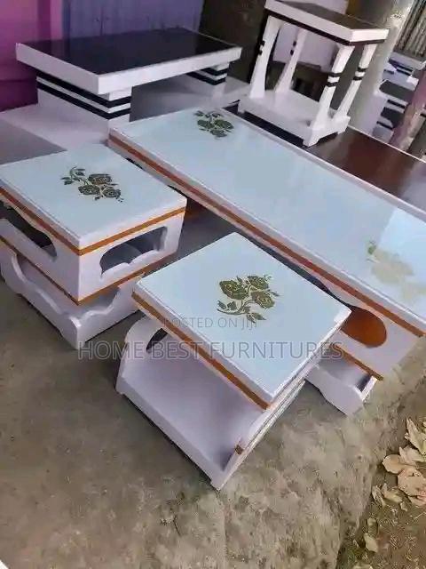 Marble Coffee Table With Stools - main view