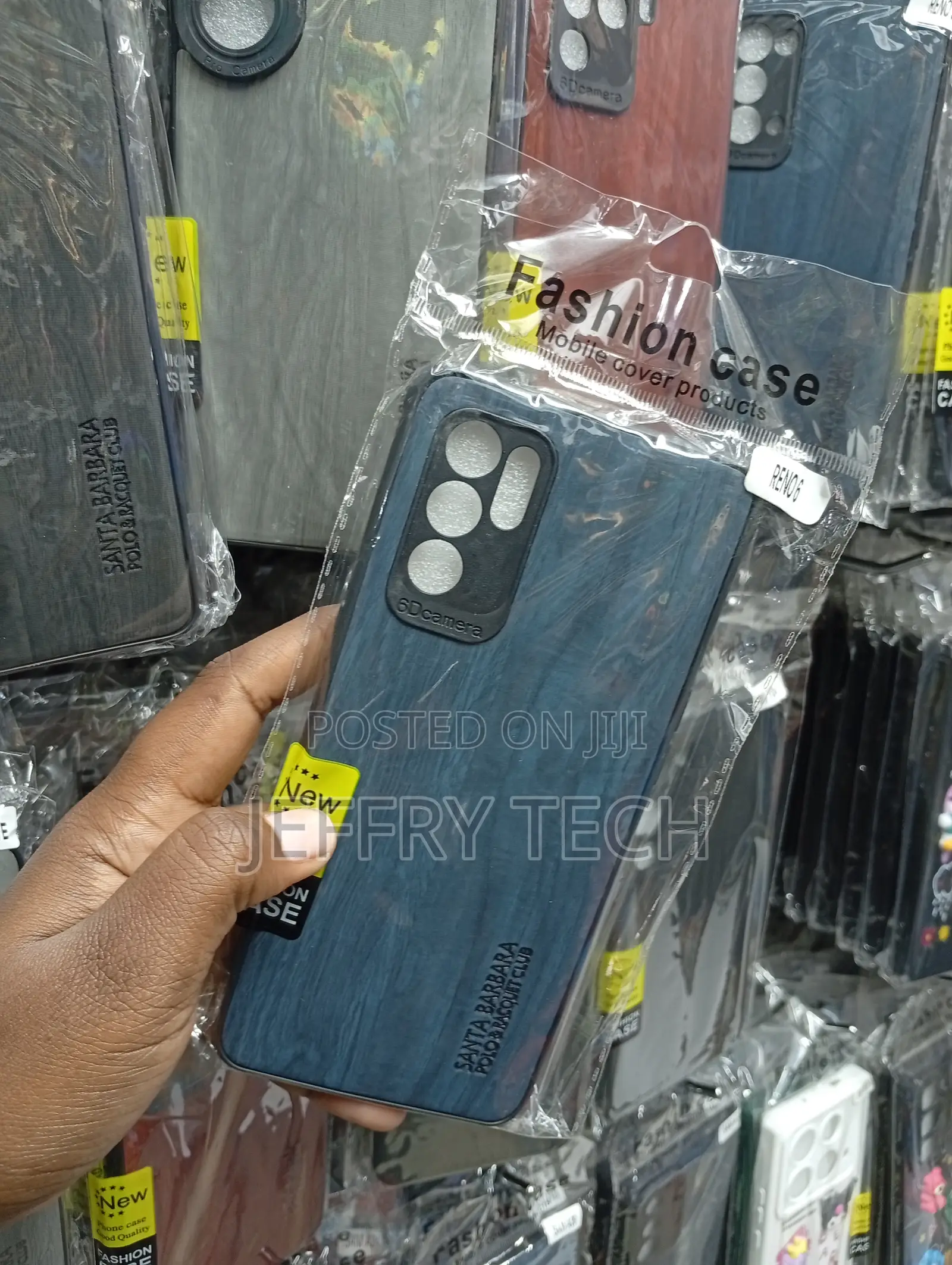 Oppo Reno 6 Sophisticated Blue Wood-Grain Cover