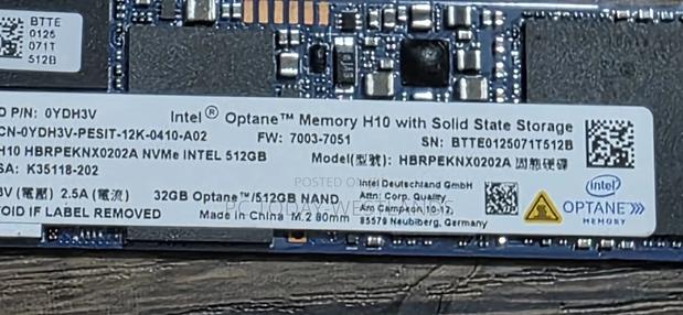 Intel Optane Memory H10 32gb With SSD Solid State Storage 512gb - thumbnail 3