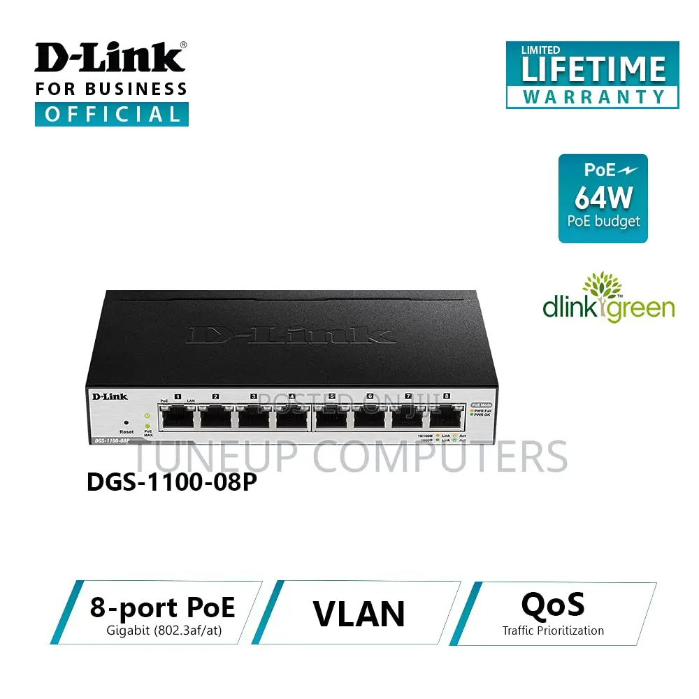 D-Link 8-Port Gigabit Poe Smart Managed Switch - DGS-1100-08p