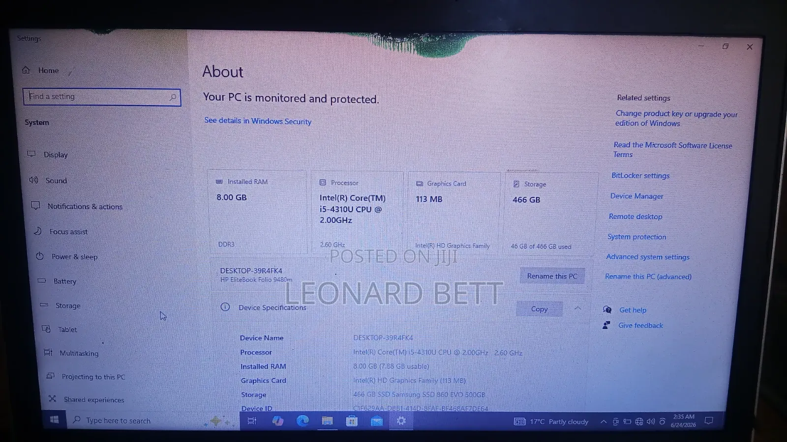 Laptop HP EliteBook Folio 9480M 8GB Intel Core 5 SSD 500GB
