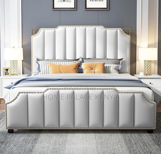 King Bed: Vertical Stripes Tufted Bed - thumbnail 2