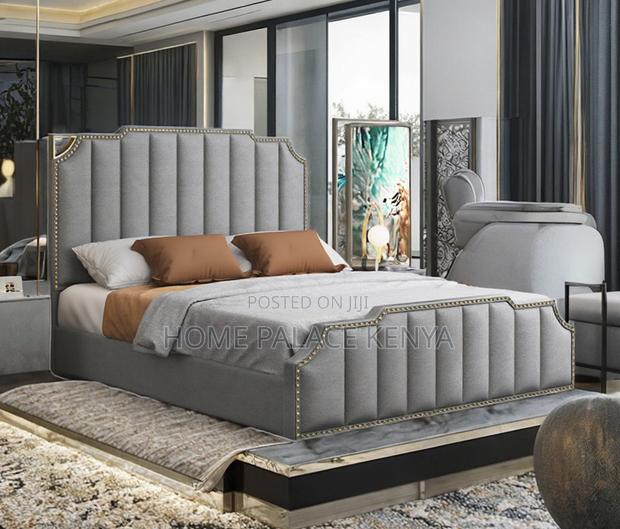 King Bed: Vertical Stripes Tufted Bed - thumbnail 5