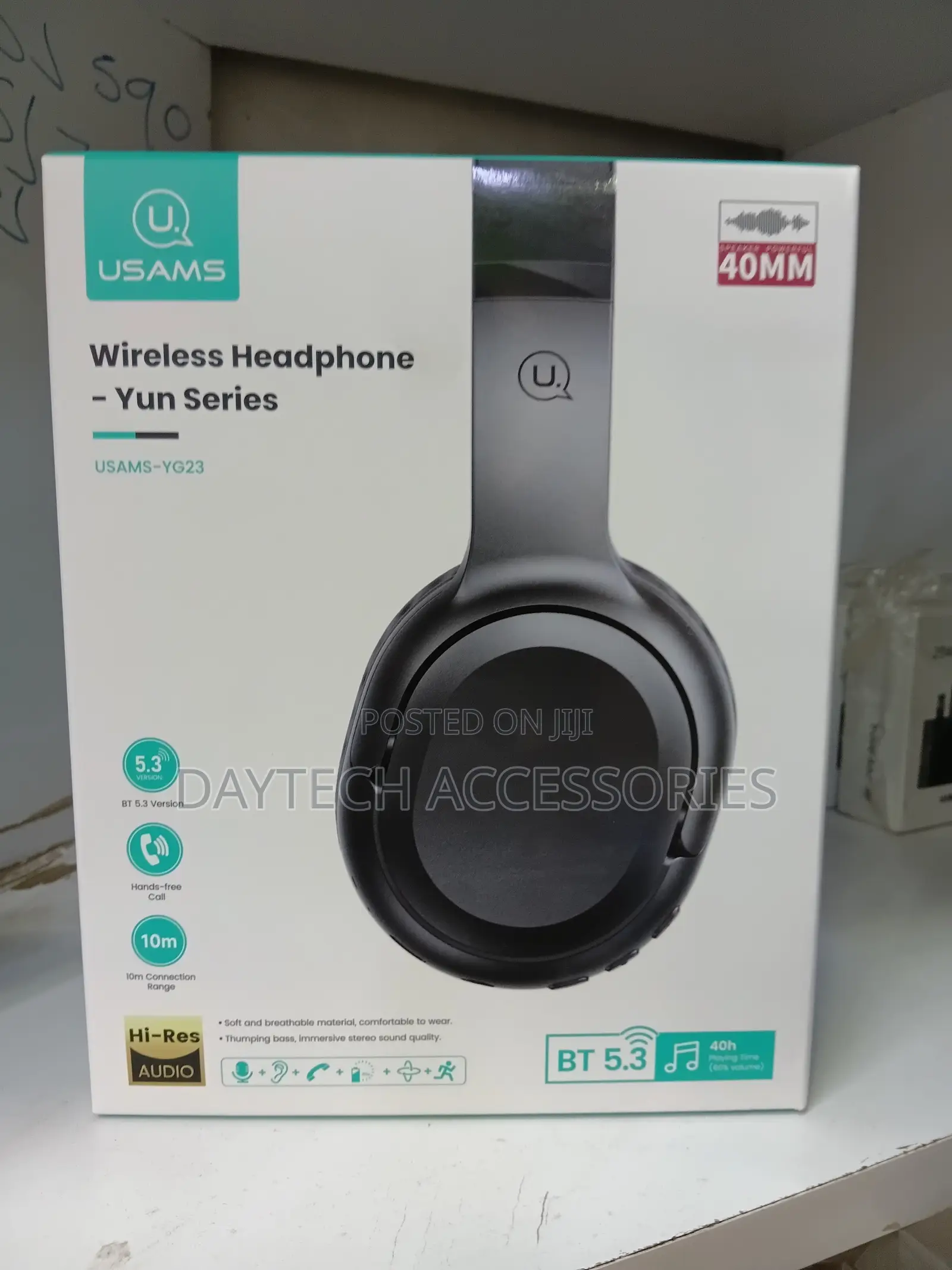 Usams Yun Series Headphones (Model Yg23) Bluetooth 5.3 Connectivity.