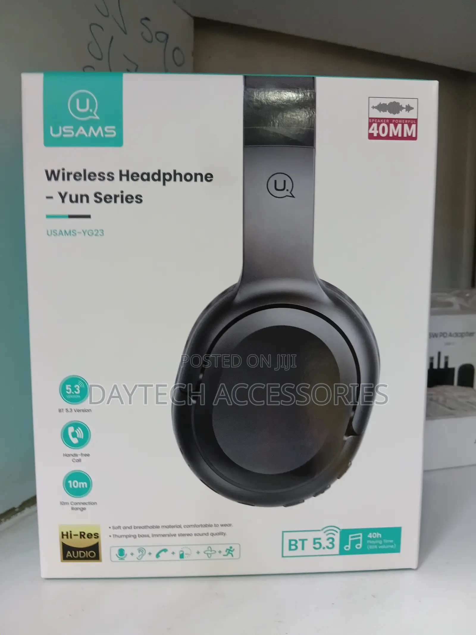 Usams Yun Series Headphones (Model Yg23) Bluetooth 5.3 Connectivity.