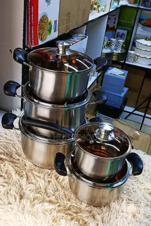 Jamespot 10-Piece Stainless Steel Pots and Pans Set With Glass Lids