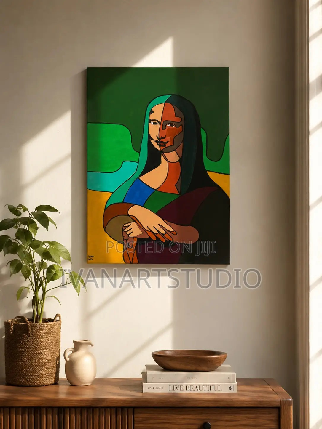 Modern Cubist Mona Lisa -Original Painting 