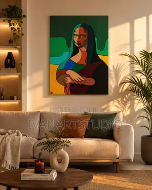 Modern Cubist Mona Lisa -Original Painting 