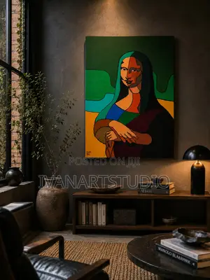 Modern Cubist Mona Lisa -Original Painting 