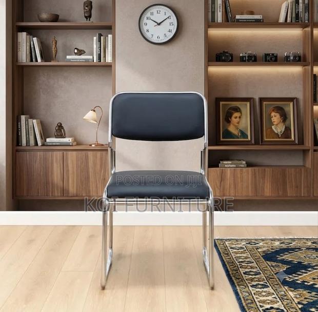 Office Chairs; Mid Backrest Chrome Office Visitors Chairs - thumbnail 2