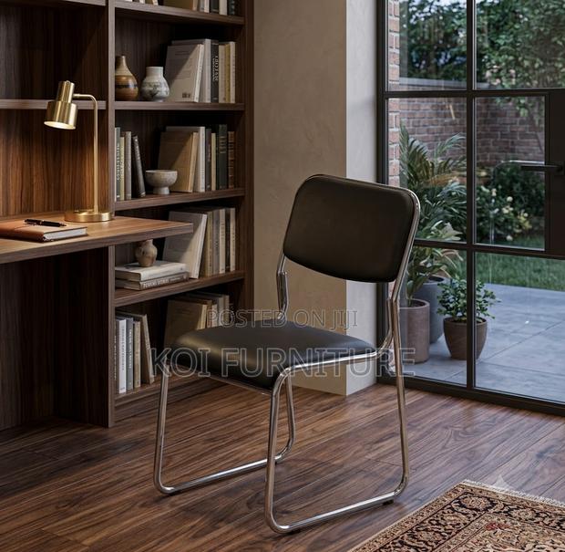 Office Chairs; Mid Backrest Chrome Office Visitors Chairs - thumbnail 5