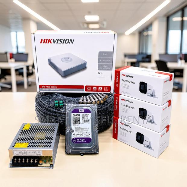 High Definition 3 Hikvision 1080p Hd CCTV Cameras Complete System Kit