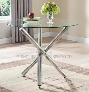 Round Nordic Glass Dining Table
