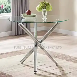 Round Nordic Glass Dining Table